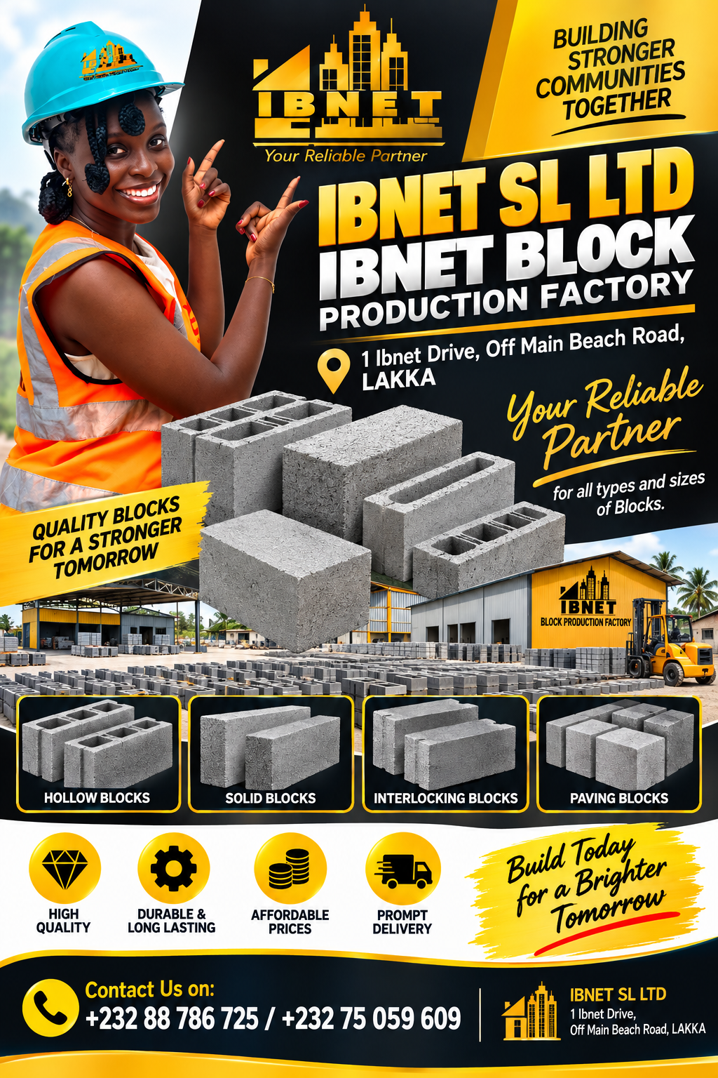 IBNET Block Production Factory representative with factory products